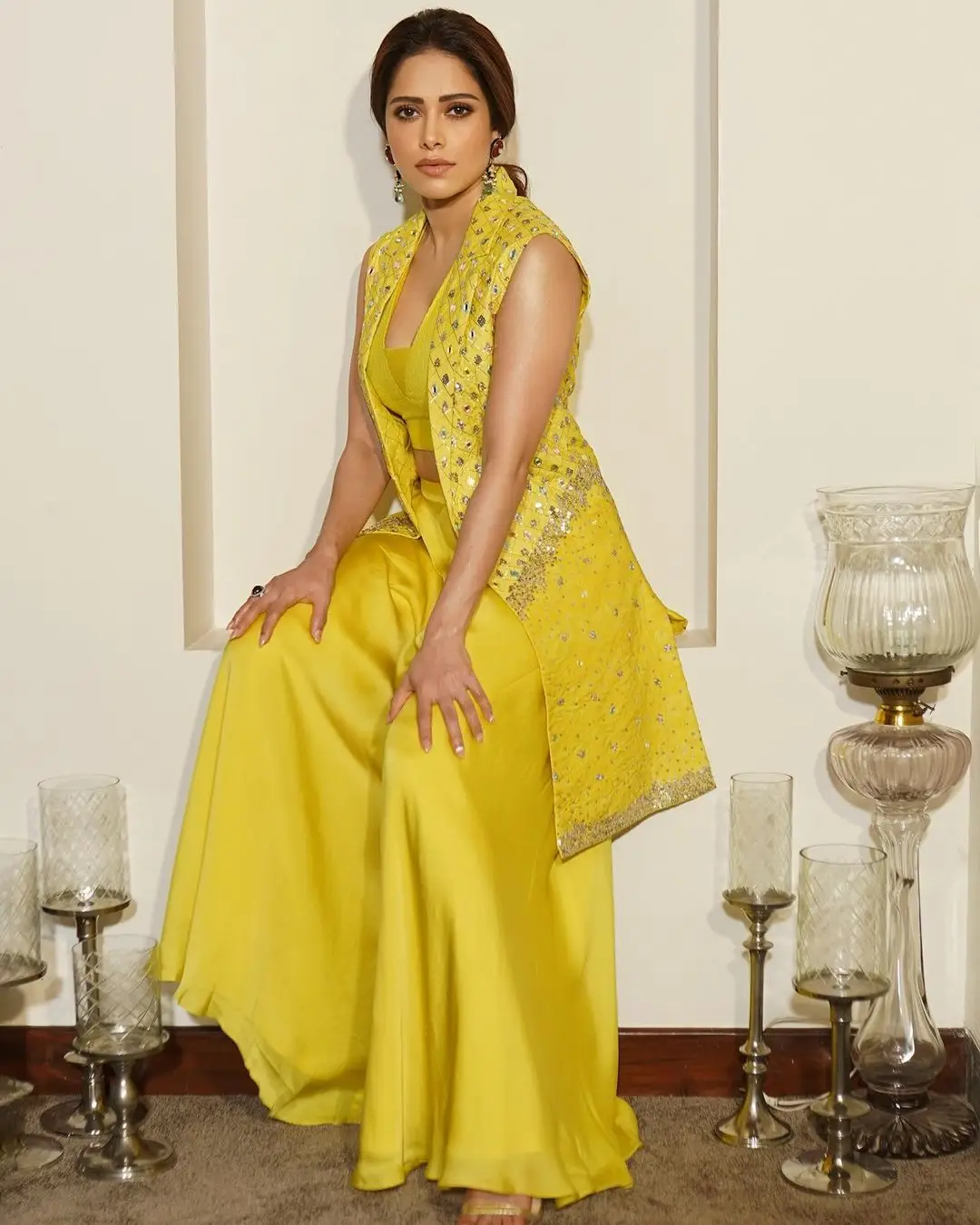 Nushrratt Bharuccha Stills In Yellow Lehenga Choli